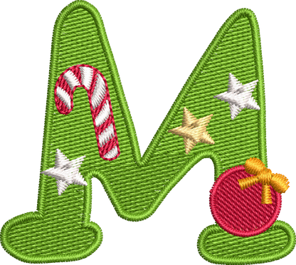 26 Motifs de broderie machine : Alphabet Noël