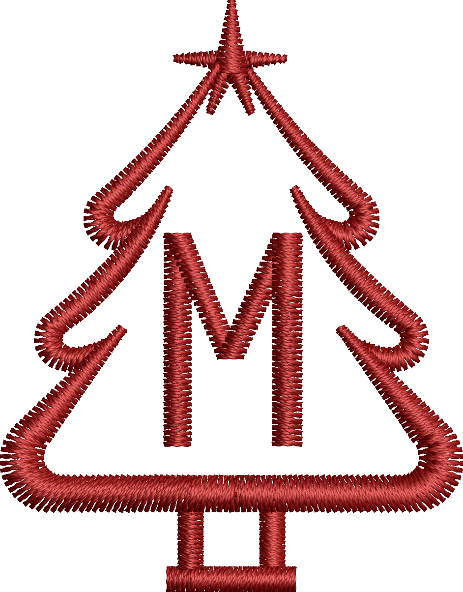 26 Motifs de broderie machine : Alphabet Sapin 2