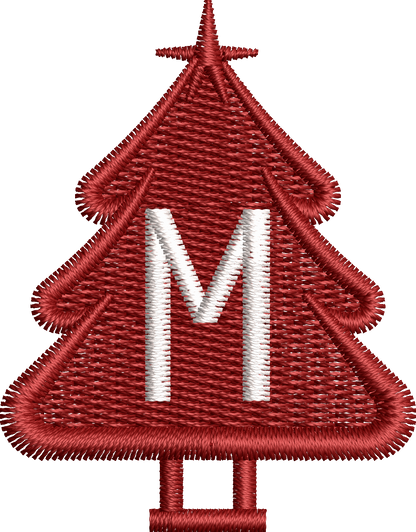 26 Motifs de broderie machine : Alphabet Sapin