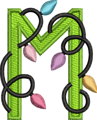 26 Motifs de broderie machine : Alphabet Guirlande