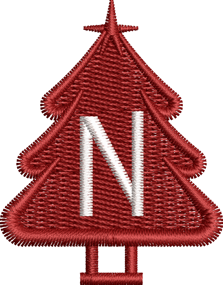 26 Motifs de broderie machine : Alphabet Sapin