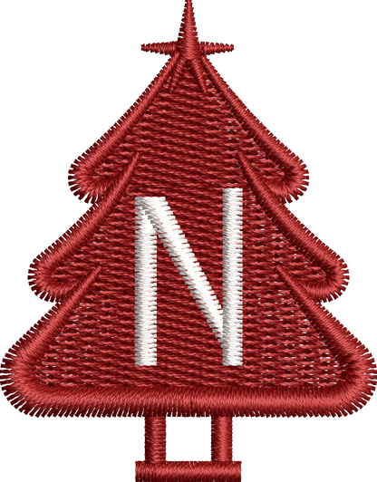 26 Motifs de broderie machine : Alphabet Sapin