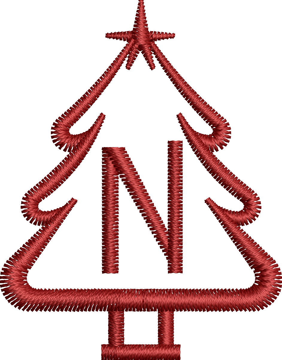 26 Motifs de broderie machine : Alphabet Sapin 2