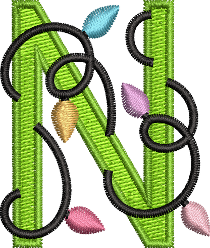 26 Motifs de broderie machine : Alphabet Guirlande