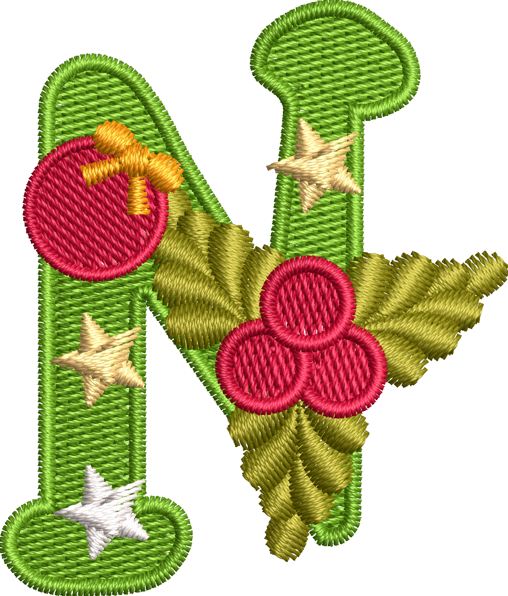 26 Motifs de broderie machine : Alphabet Noël
