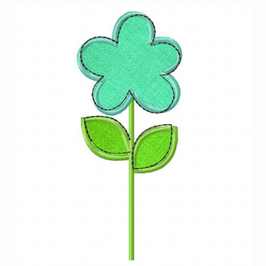 Motif de broderie machine : Fleur avec contour 1