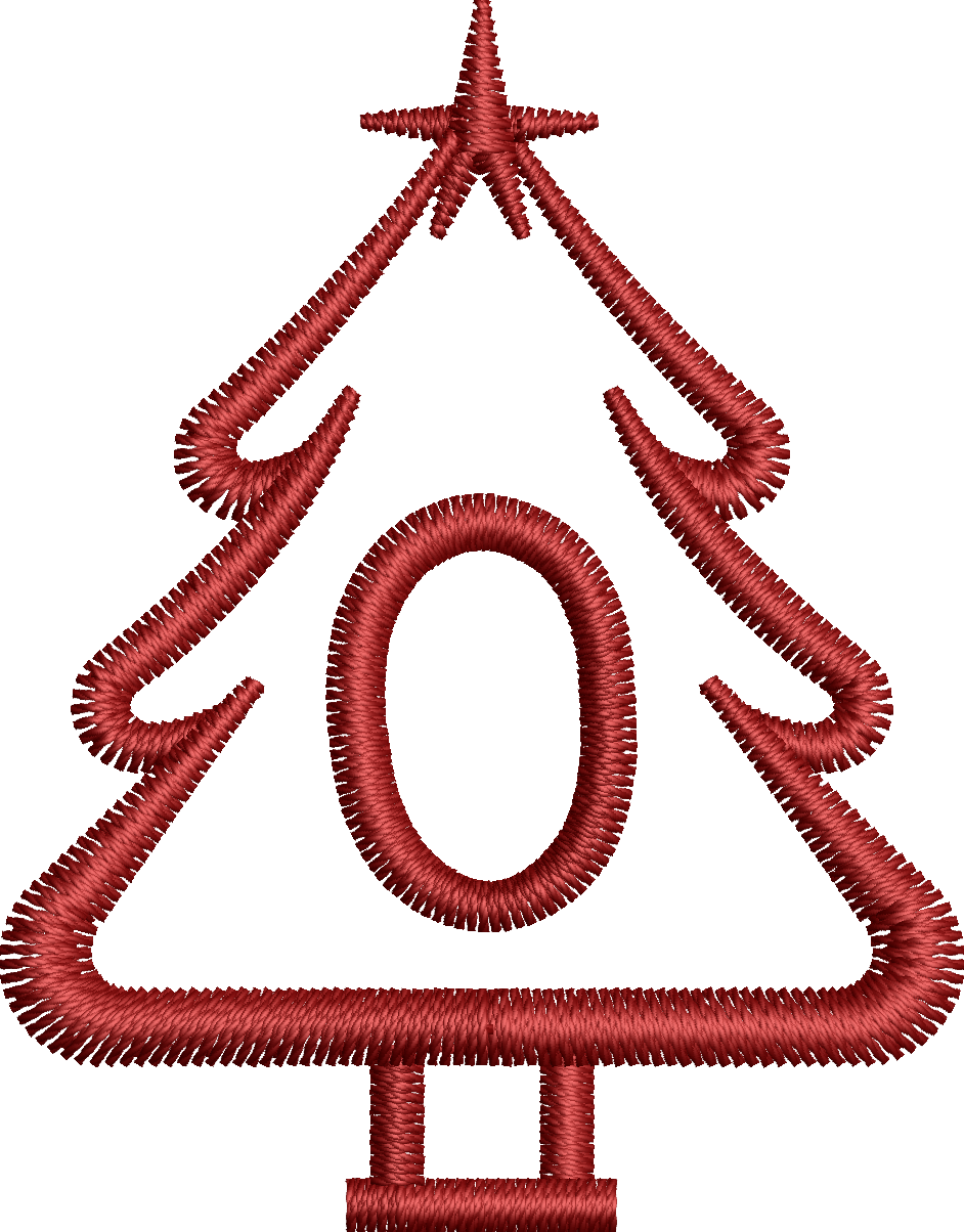 26 Motifs de broderie machine : Alphabet Sapin 2