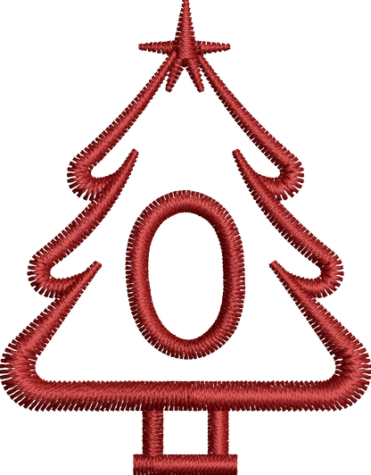 26 Motifs de broderie machine : Alphabet Sapin 2