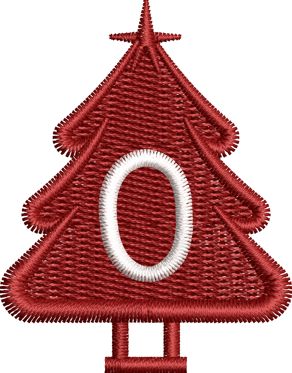 26 Motifs de broderie machine : Alphabet Sapin