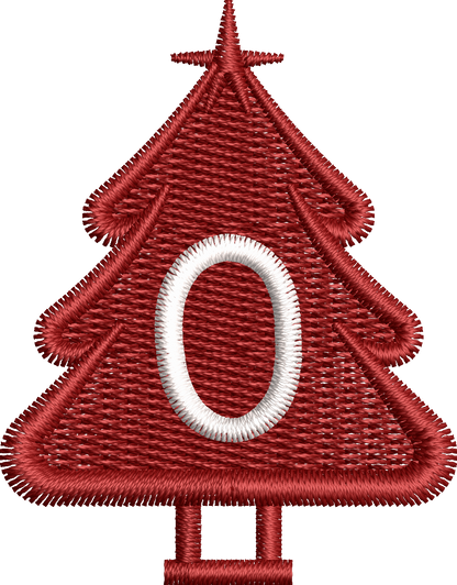 26 Motifs de broderie machine : Alphabet Sapin