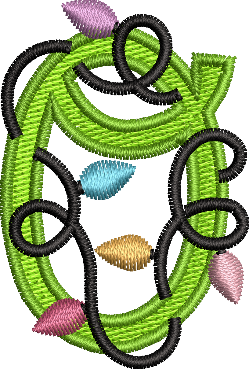 26 Motifs de broderie machine : Alphabet Guirlande