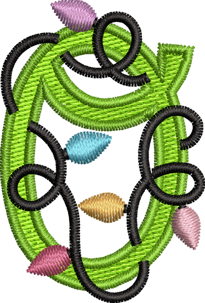 26 Motifs de broderie machine : Alphabet Guirlande