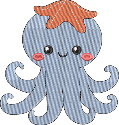 11 Motifs de broderie machine : Animaux Marin