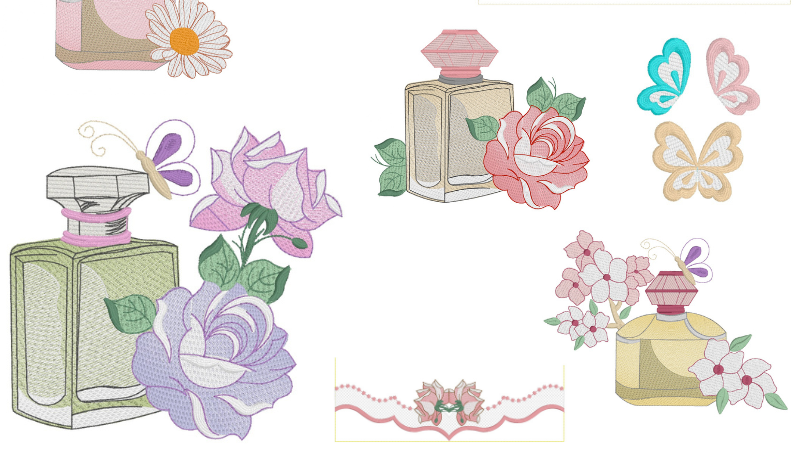 Vidéo motifs de broderie machine : Parfums Floraux