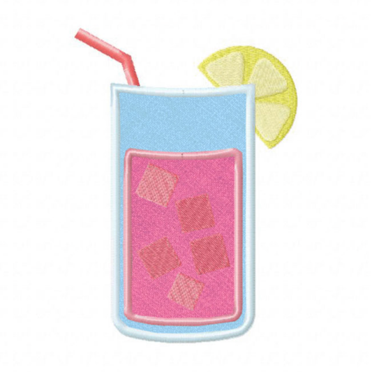 Motif de broderie machine : Verre à jus rose