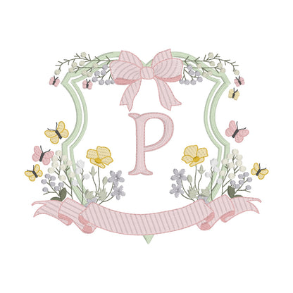 26 Lettres Jardin avec Couronne