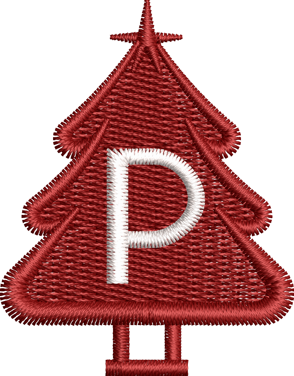 26 Motifs de broderie machine : Alphabet Sapin