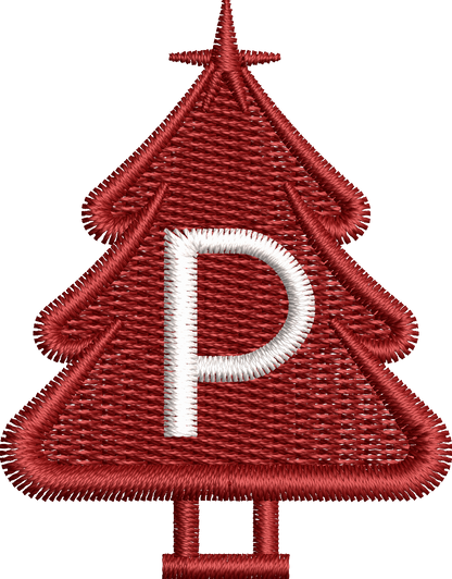 26 Motifs de broderie machine : Alphabet Sapin