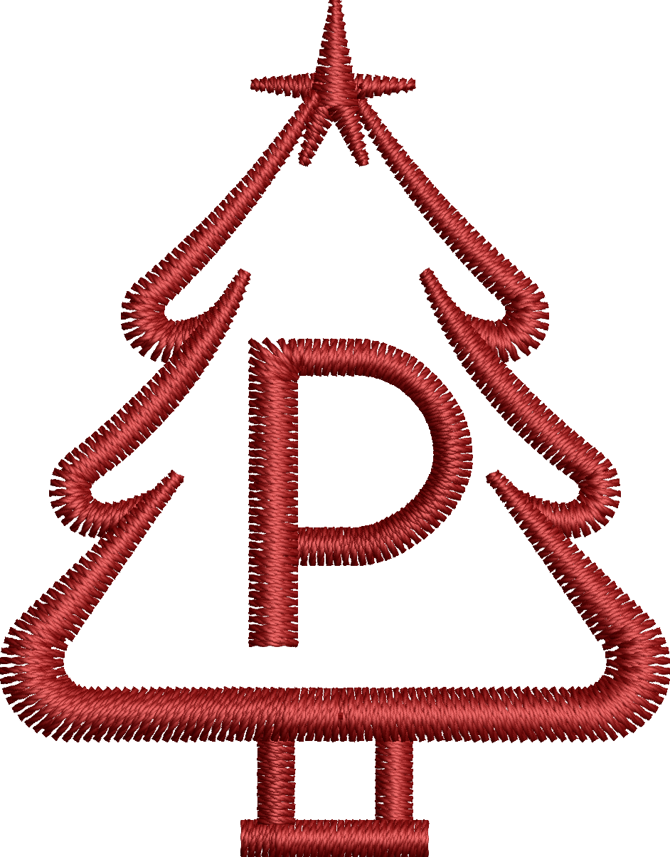 26 Motifs de broderie machine : Alphabet Sapin 2