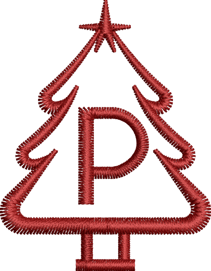 26 Motifs de broderie machine : Alphabet Sapin 2