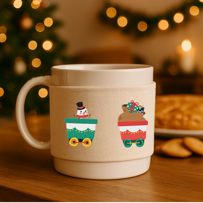 Pack de 6 motifs de broderie numérique: Personnages de train de Noël