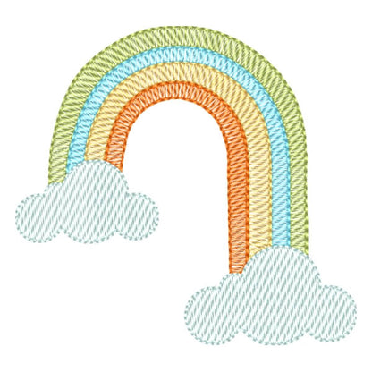 Motif de broderie machine : Arc-En-Ciel avec Nuage