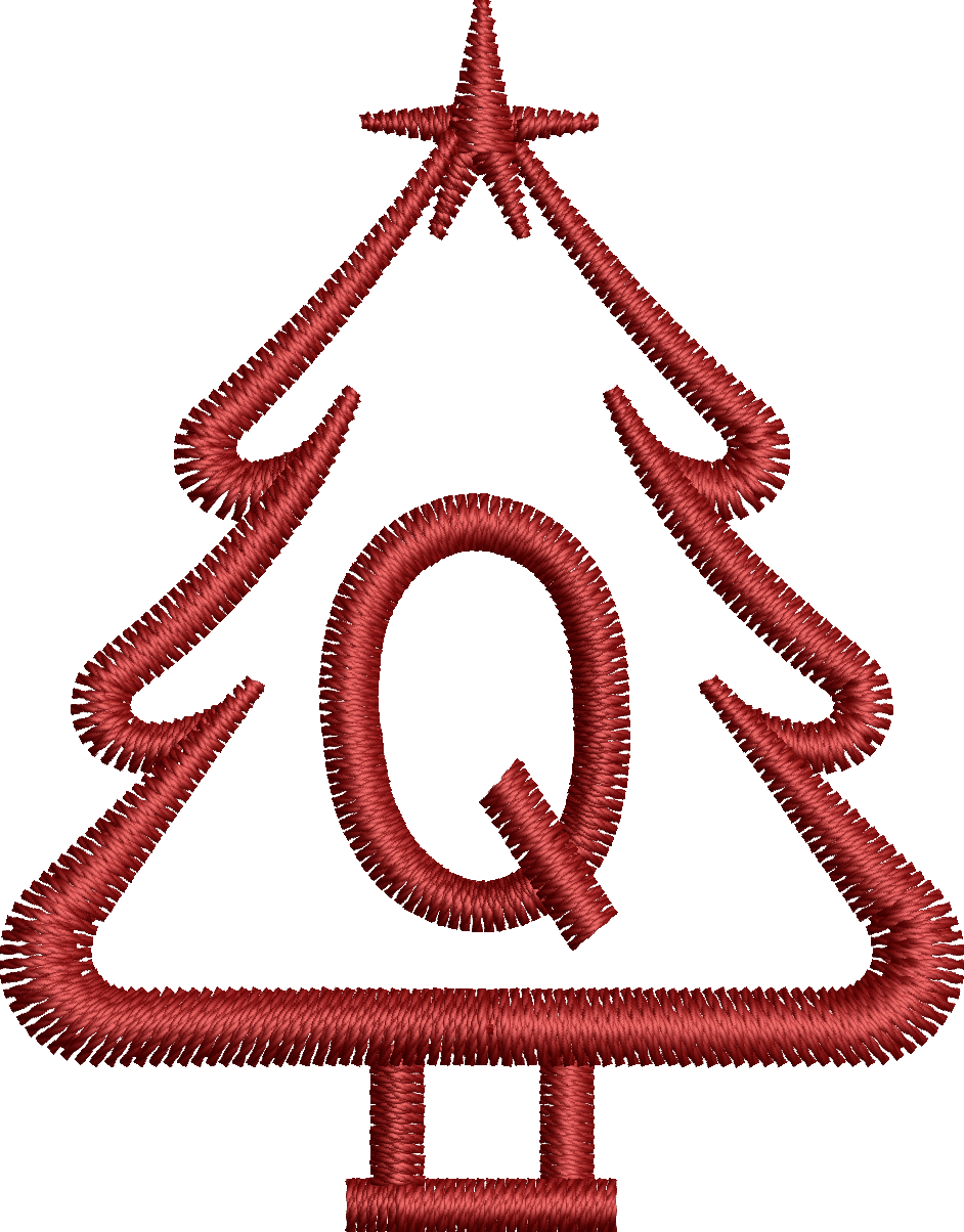 26 Motifs de broderie machine : Alphabet Sapin 2