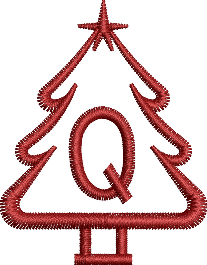 26 Motifs de broderie machine : Alphabet Sapin 2