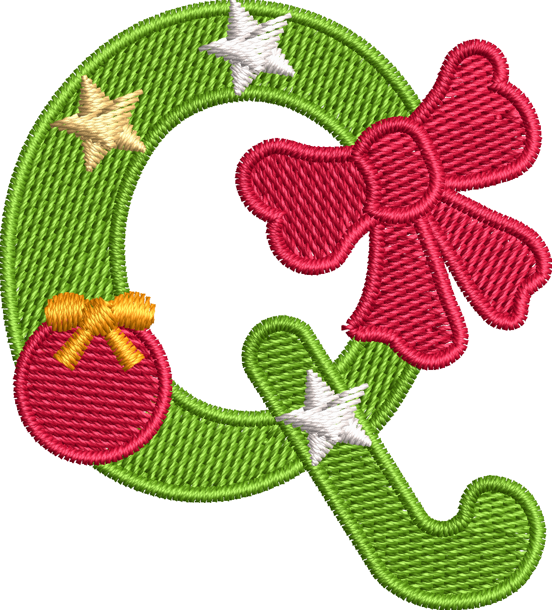 26 Motifs de broderie machine : Alphabet Noël