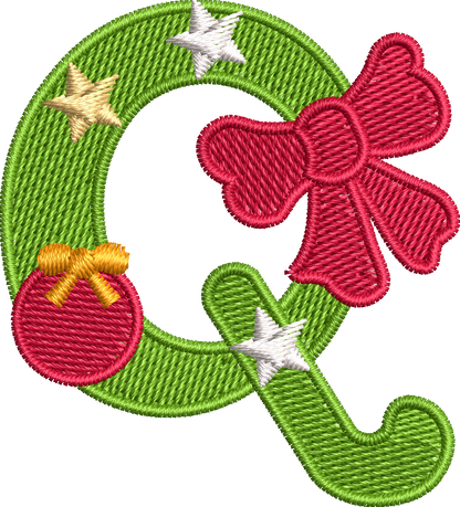 26 Motifs de broderie machine : Alphabet Noël