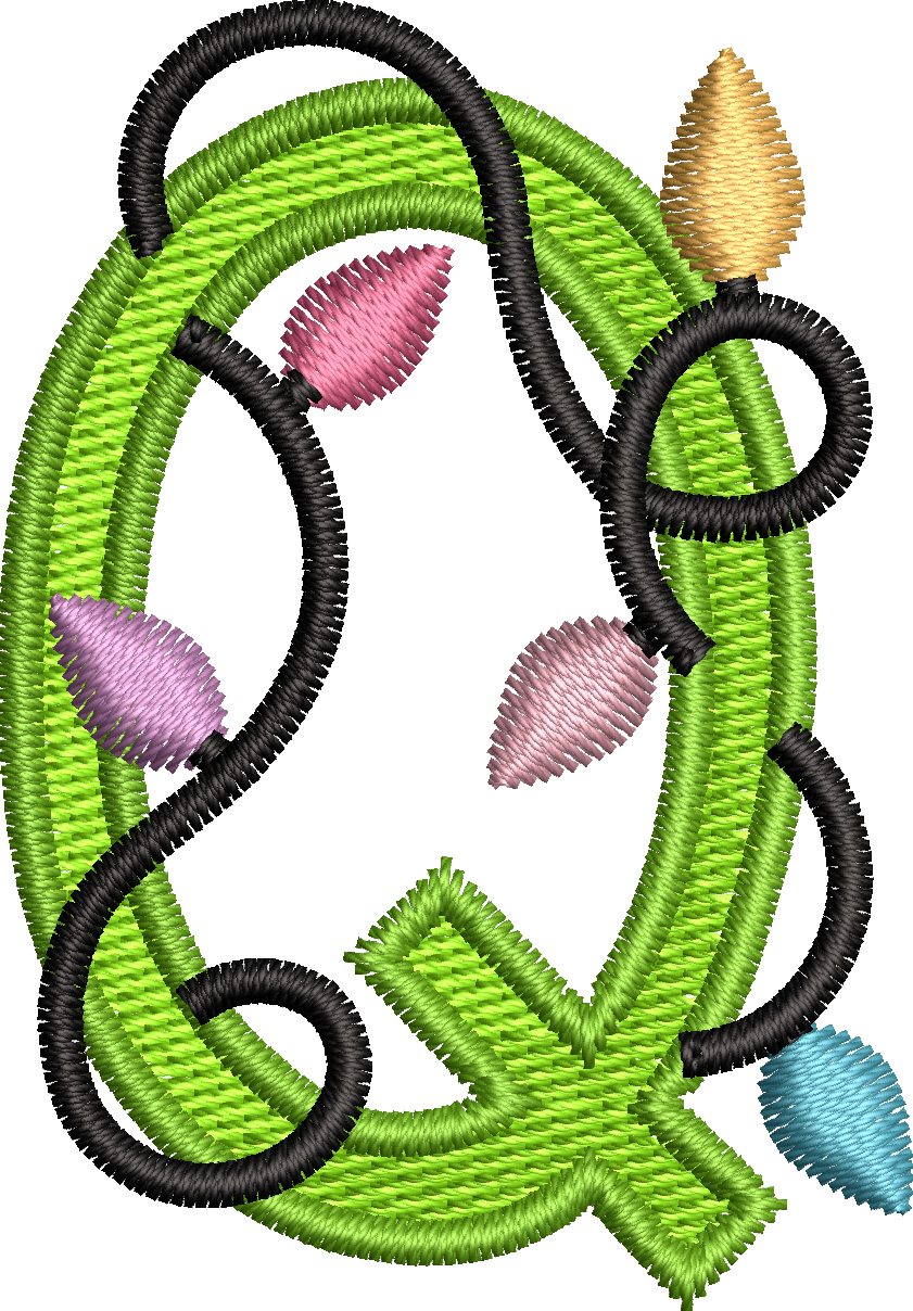 26 Motifs de broderie machine : Alphabet Guirlande