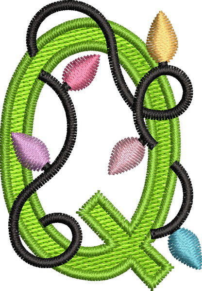 26 Motifs de broderie machine : Alphabet Guirlande