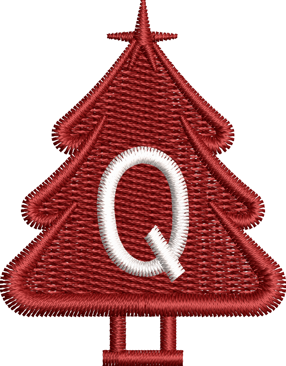 26 Motifs de broderie machine : Alphabet Sapin