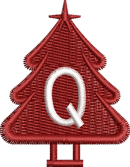 26 Motifs de broderie machine : Alphabet Sapin