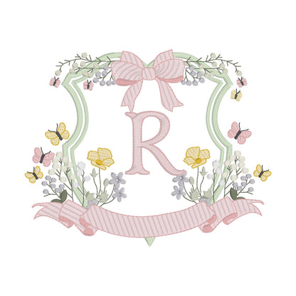 26 Lettres Jardin avec Couronne