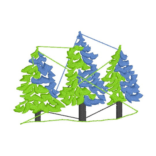 223 motifs de broderie machine : Arbres variés