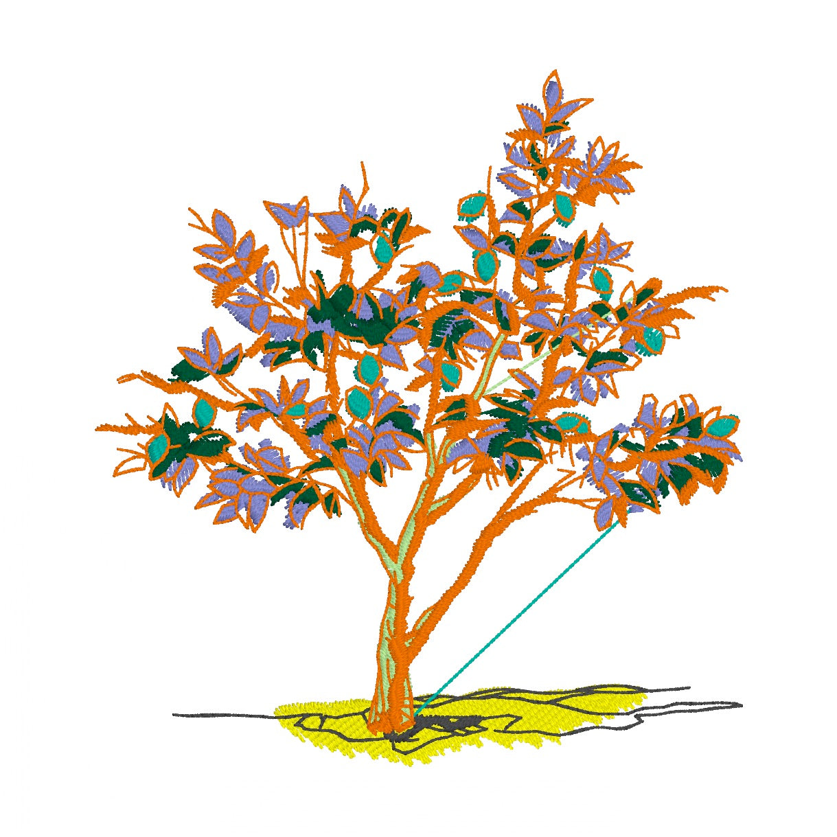 223 motifs de broderie machine : Arbres variés