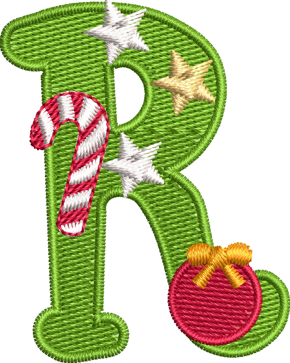 26 Motifs de broderie machine : Alphabet Noël