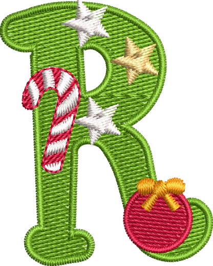 26 Motifs de broderie machine : Alphabet Noël