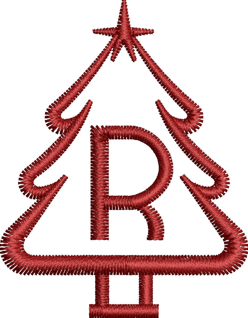 26 Motifs de broderie machine : Alphabet Sapin 2