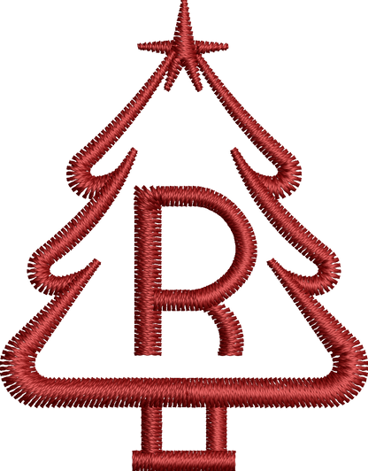 26 Motifs de broderie machine : Alphabet Sapin 2