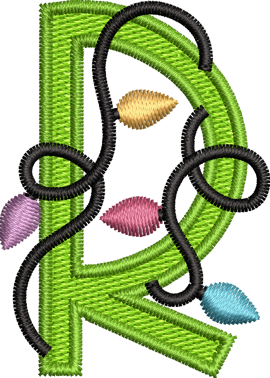 26 Motifs de broderie machine : Alphabet Guirlande