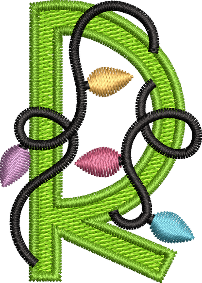 26 Motifs de broderie machine : Alphabet Guirlande