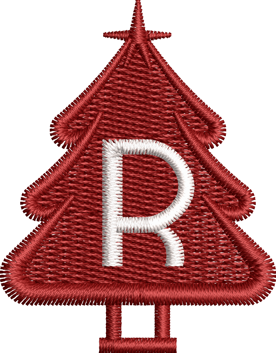 26 Motifs de broderie machine : Alphabet Sapin