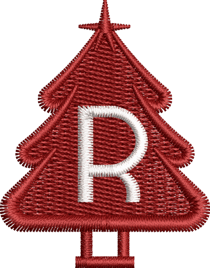 26 Motifs de broderie machine : Alphabet Sapin