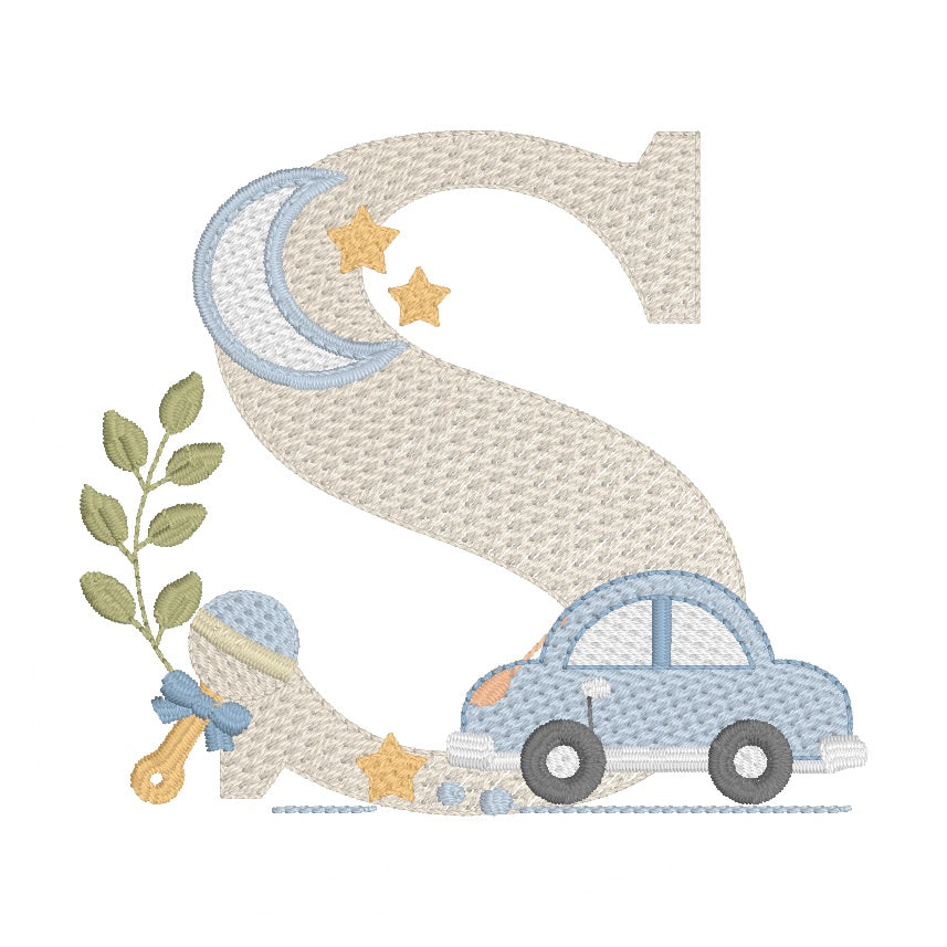 26 Lettres Voiture et 9 éléments décoratifs
