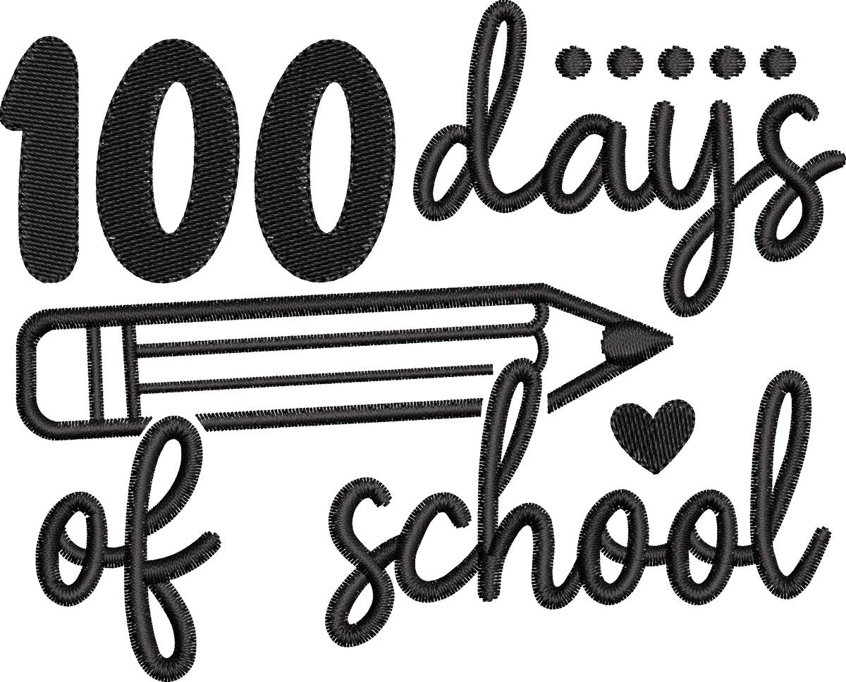 8 Motifs de broderie machine : 100 jours d'école 3