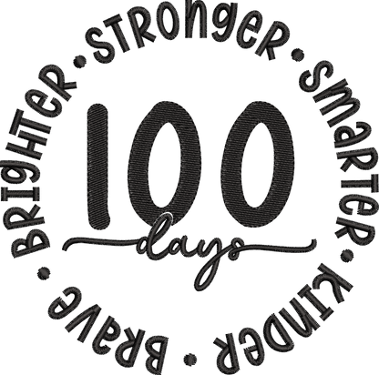 8 Motifs de broderie machine : 100 jours d'école 3