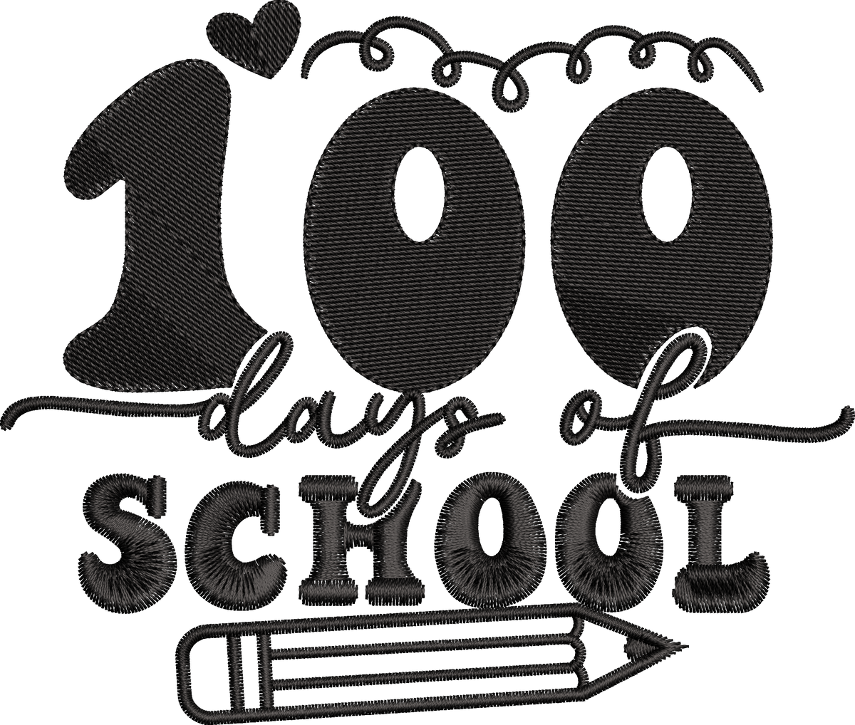 8 Motifs de broderie machine : 100 jours d'école 3