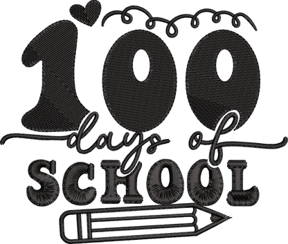 8 Motifs de broderie machine : 100 jours d'école 3